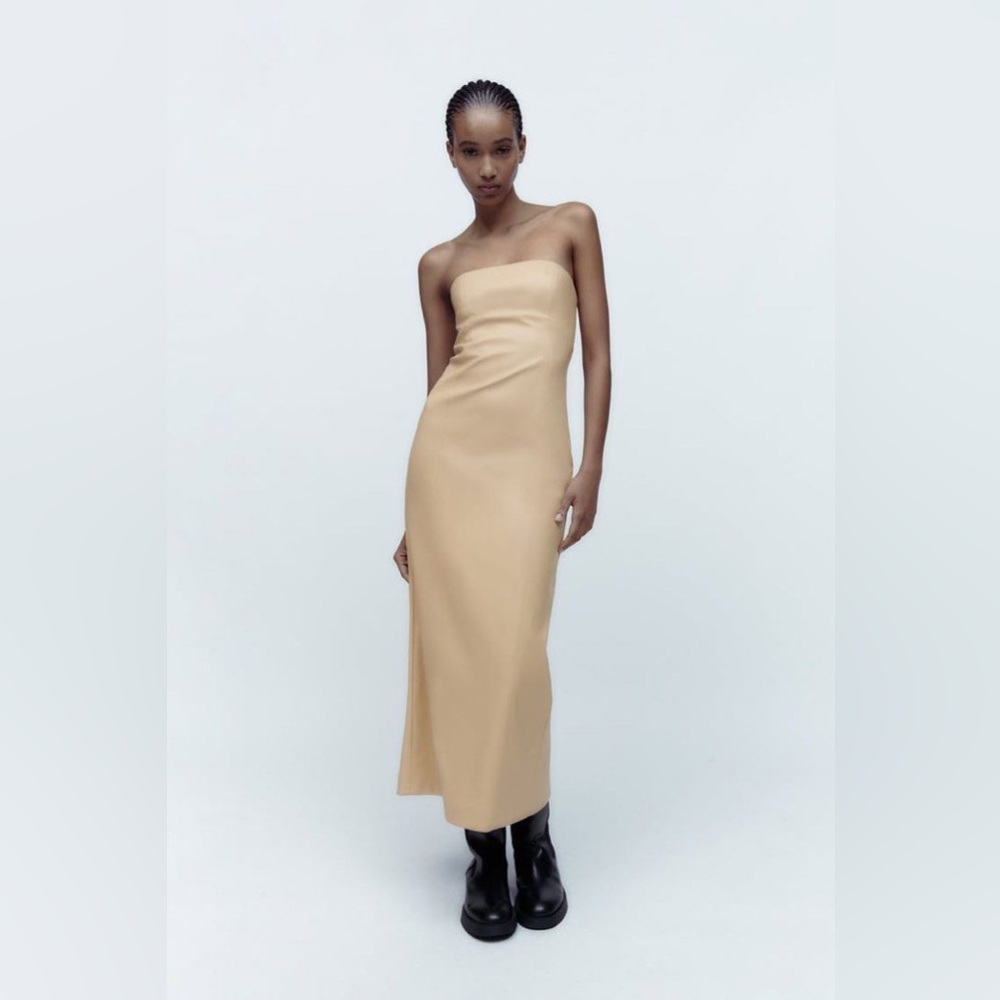 Zara Faux Leather Tube Dress